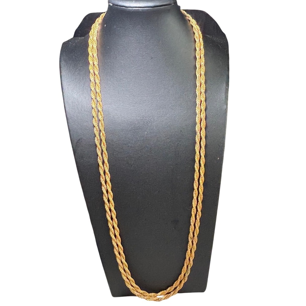 Napier Necklace Gold Tone 65" Long Convertible Multi Strand Twisted Rope Chain